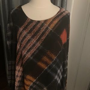 Black and orange plaid butterfly top